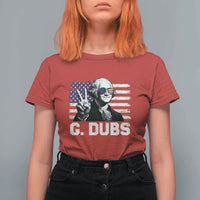 G Dubs George Washington Funny 4th Of July T Shirt For Women Vintage American Flag