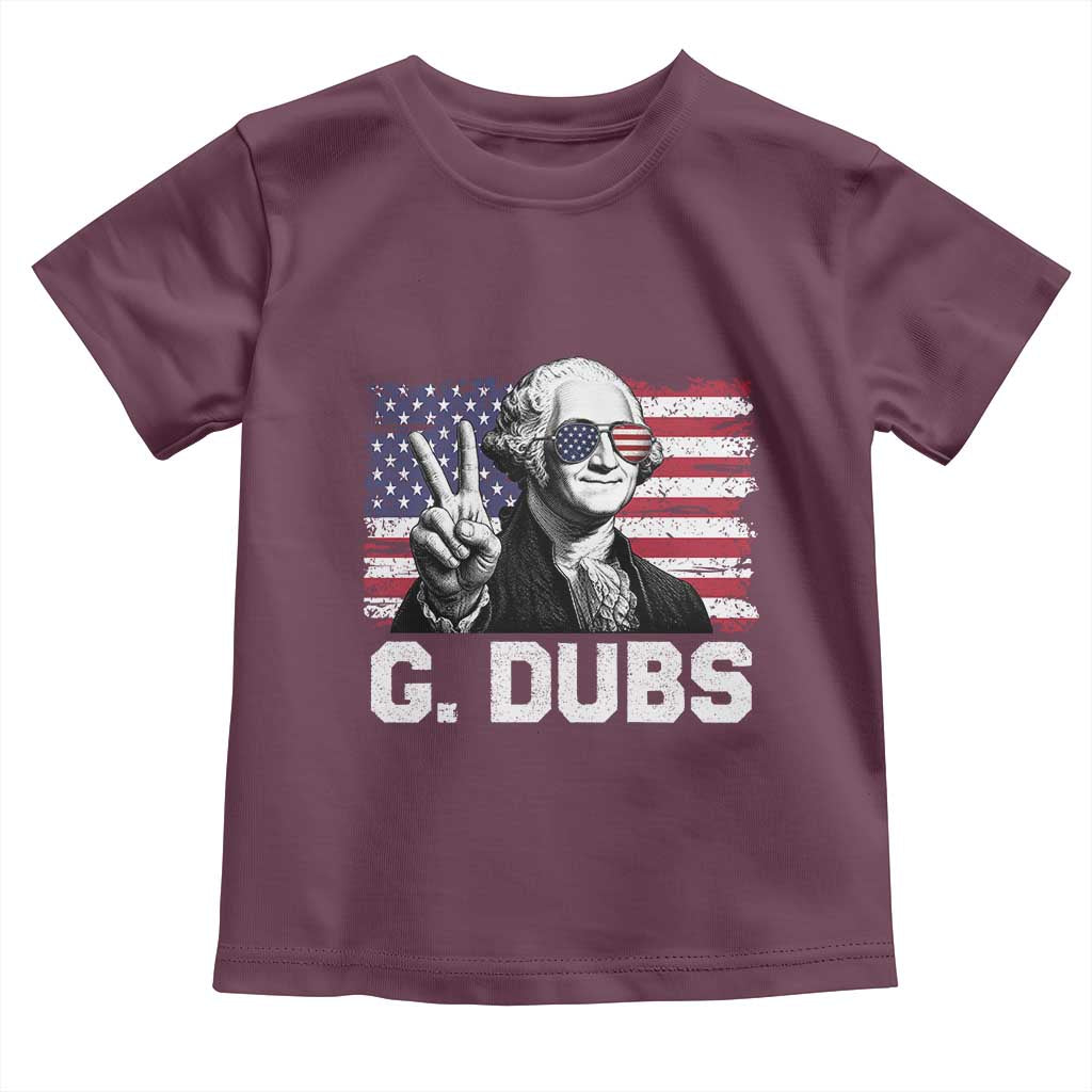 G Dubs George Washington Funny 4th Of July Toddler T Shirt Vintage American Flag