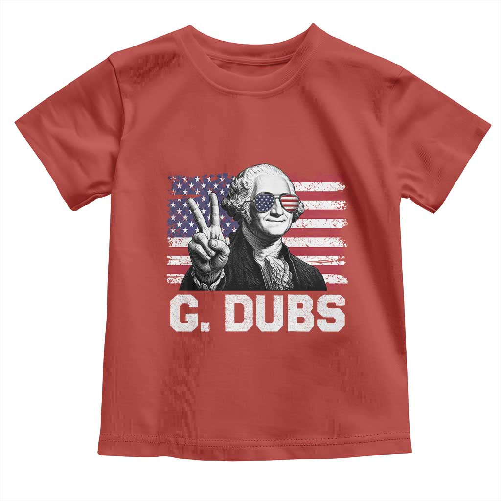 G Dubs George Washington Funny 4th Of July Toddler T Shirt Vintage American Flag