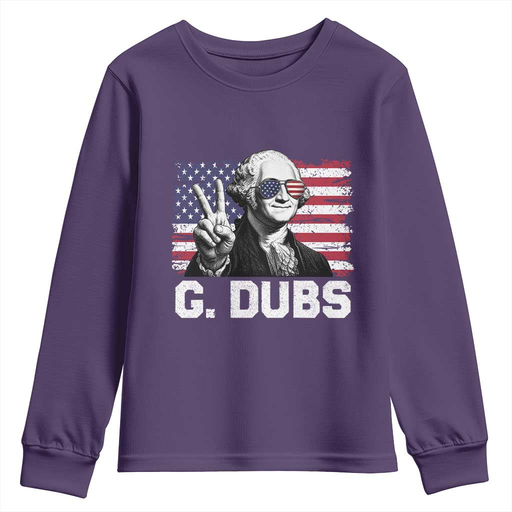 G Dubs George Washington Funny 4th Of July Youth Sweatshirt Vintage American Flag