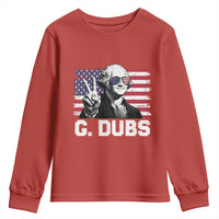 G Dubs George Washington Funny 4th Of July Youth Sweatshirt Vintage American Flag