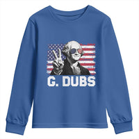 G Dubs George Washington Funny 4th Of July Youth Sweatshirt Vintage American Flag