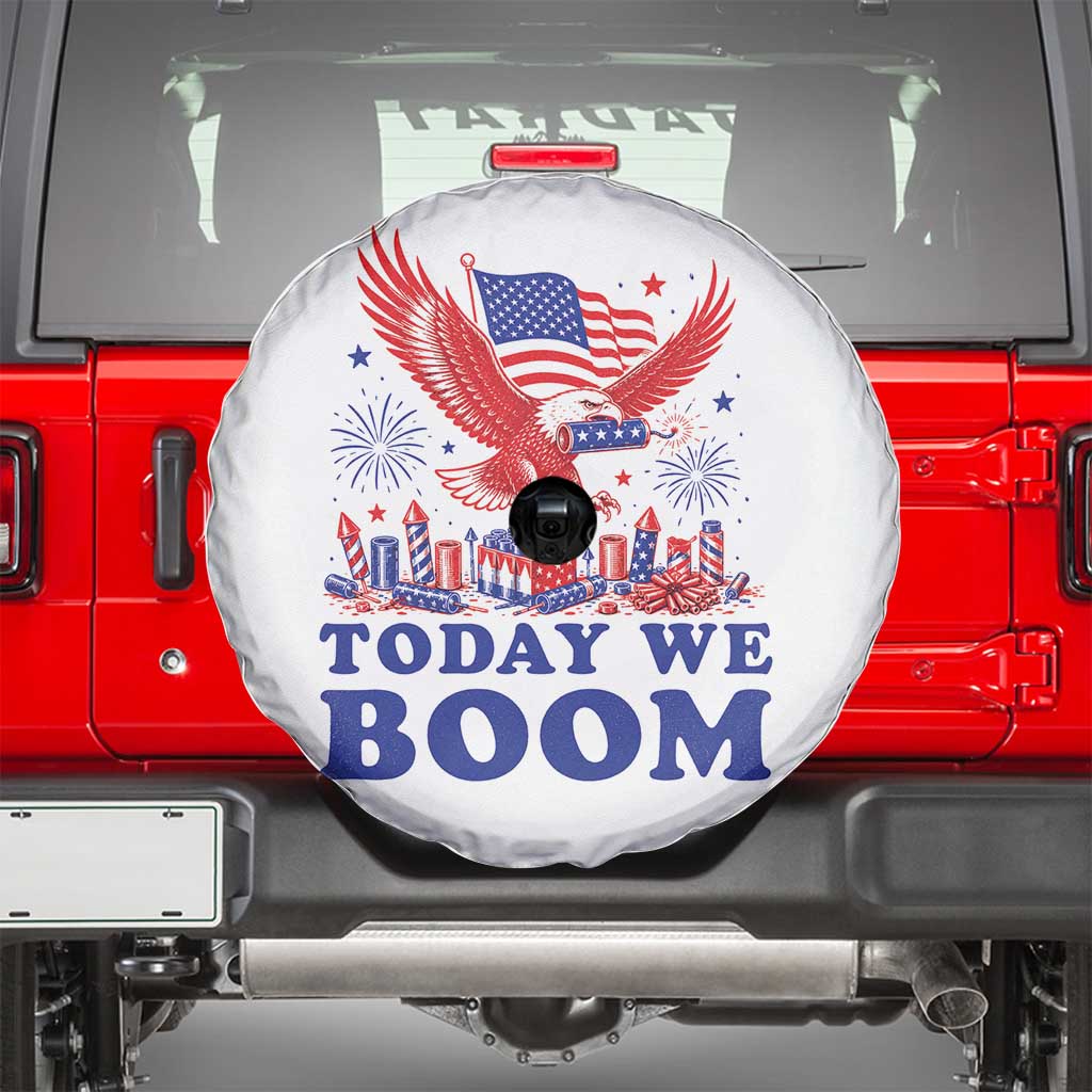 Today We Boom 4th of July Bald Eagle Fireworks Spare Tire Cover