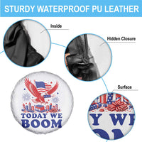 Today We Boom 4th of July Bald Eagle Fireworks Spare Tire Cover