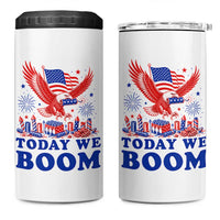 Today We Boom 4th of July Bald Eagle Fireworks 4 in 1 Can Cooler Tumbler