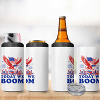 Today We Boom 4th of July Bald Eagle Fireworks 4 in 1 Can Cooler Tumbler