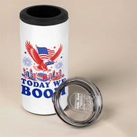 Today We Boom 4th of July Bald Eagle Fireworks 4 in 1 Can Cooler Tumbler