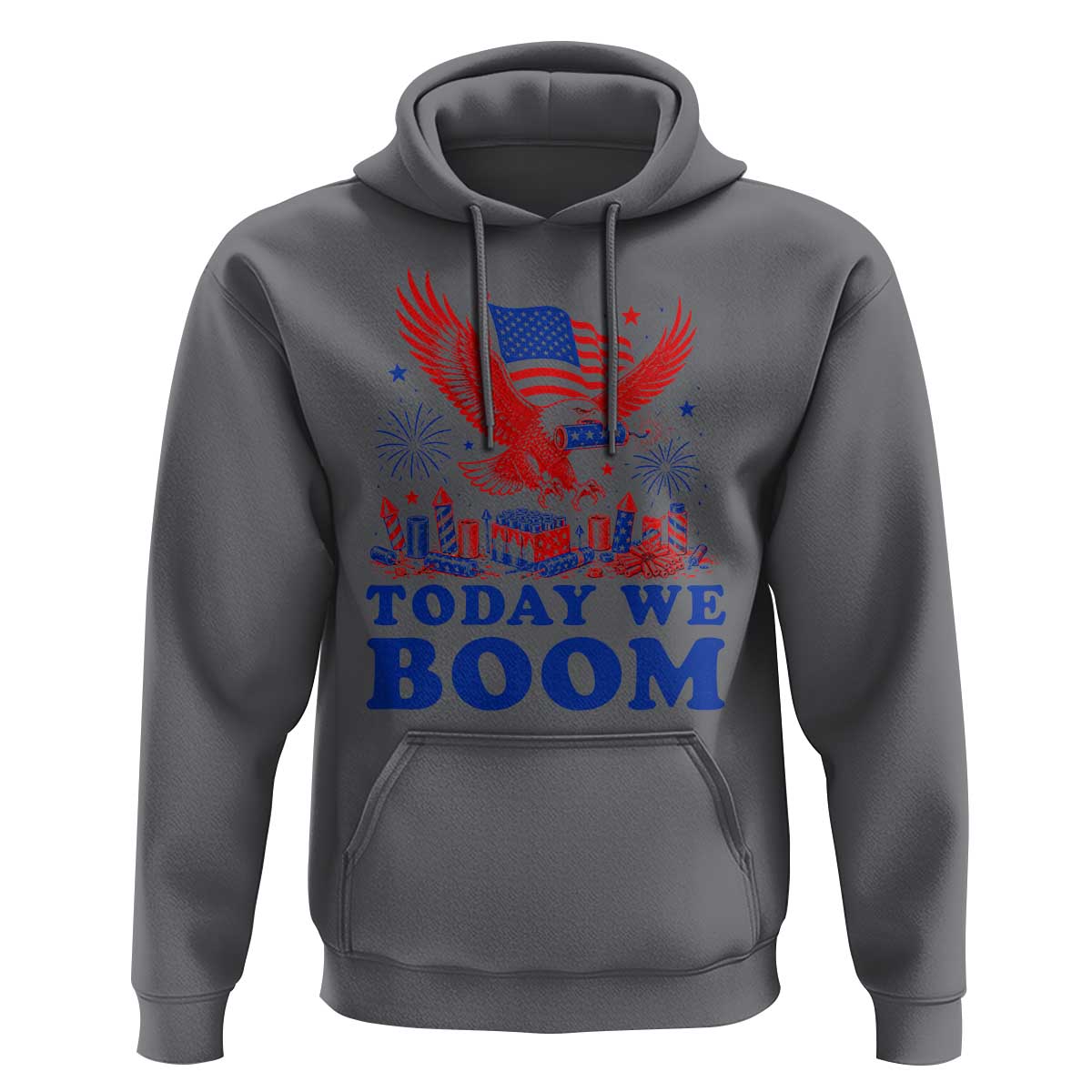Today We Boom 4th of July Bald Eagle Fireworks Hoodie