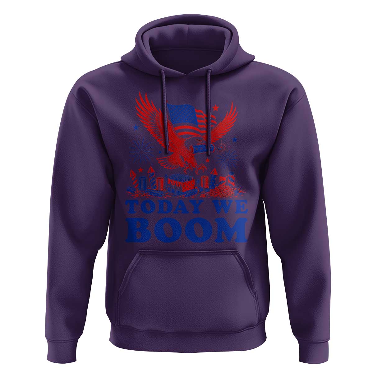 Today We Boom 4th of July Bald Eagle Fireworks Hoodie