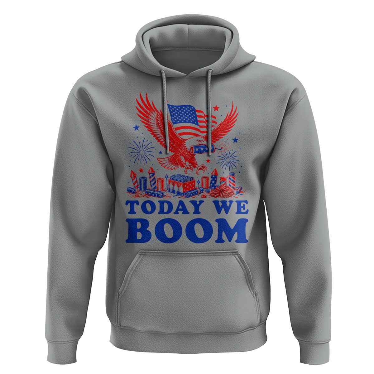Today We Boom 4th of July Bald Eagle Fireworks Hoodie