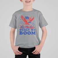 Today We Boom 4th of July Bald Eagle Fireworks T Shirt For Kid