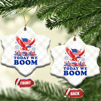 Today We Boom 4th of July Bald Eagle Fireworks Ceramic Ornament