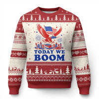 Today We Boom 4th of July Bald Eagle Fireworks Ugly Christmas Sweater