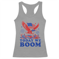 Today We Boom 4th of July Bald Eagle Fireworks Racerback Tank Top