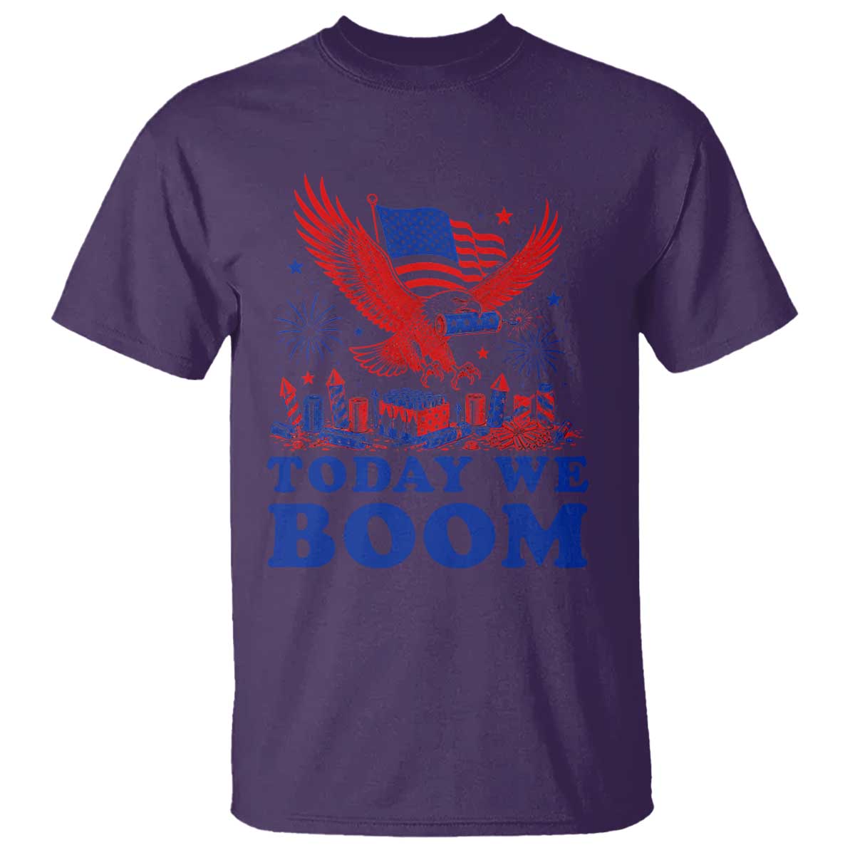 Today We Boom 4th of July Bald Eagle Fireworks T Shirt