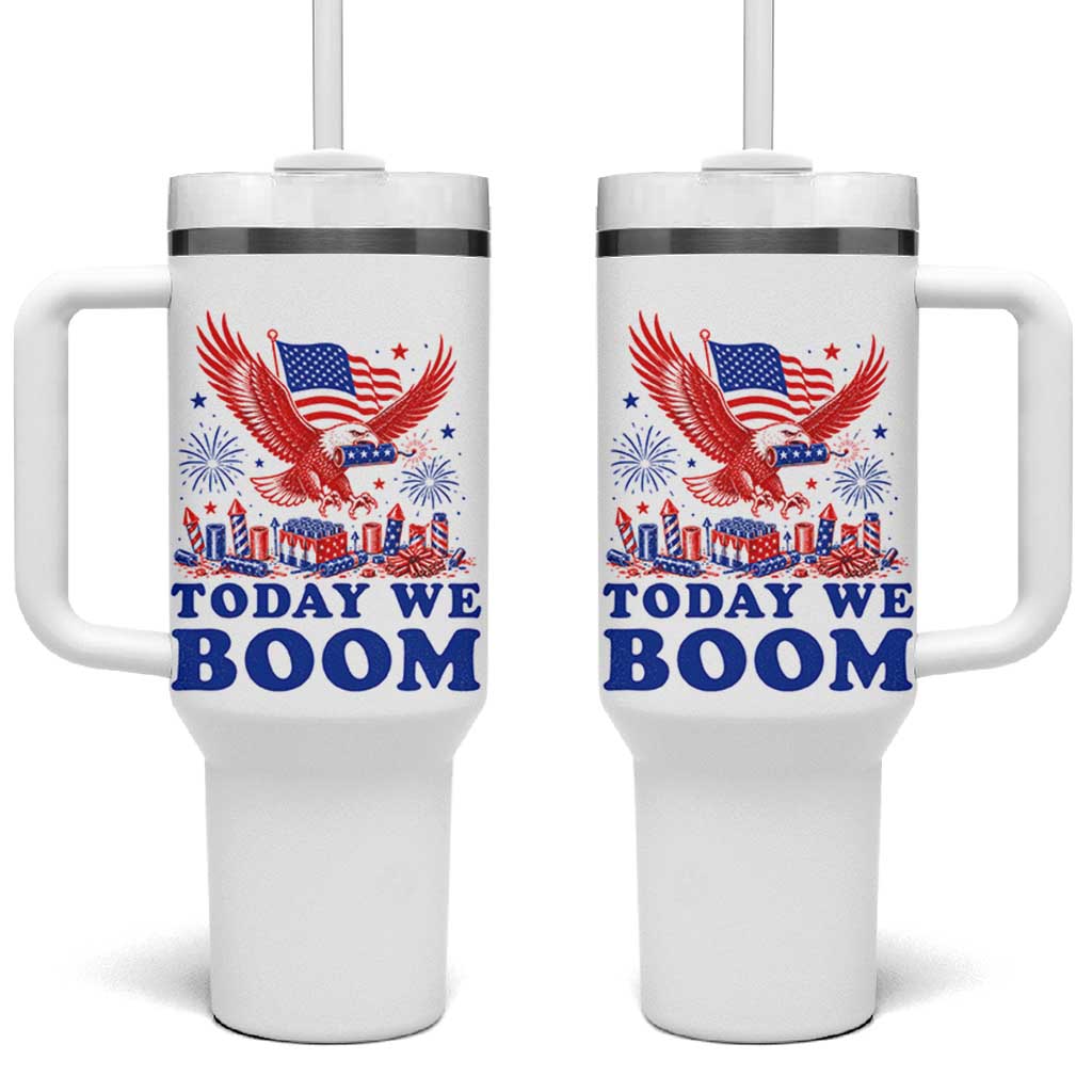 Today We Boom 4th of July Bald Eagle Fireworks Tumbler With Handle