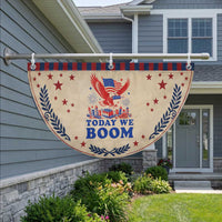 Today We Boom 4th of July Bald Eagle Fireworks Patriotic Fan Flag