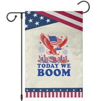 Today We Boom 4th of July Bald Eagle Fireworks Patriotic Garden Flag