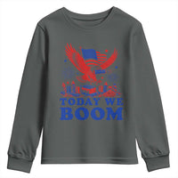 Today We Boom 4th of July Bald Eagle Fireworks Youth Sweatshirt