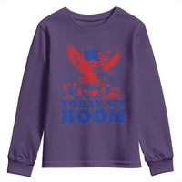 Today We Boom 4th of July Bald Eagle Fireworks Youth Sweatshirt