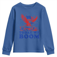 Today We Boom 4th of July Bald Eagle Fireworks Youth Sweatshirt