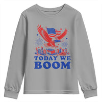 Today We Boom 4th of July Bald Eagle Fireworks Youth Sweatshirt