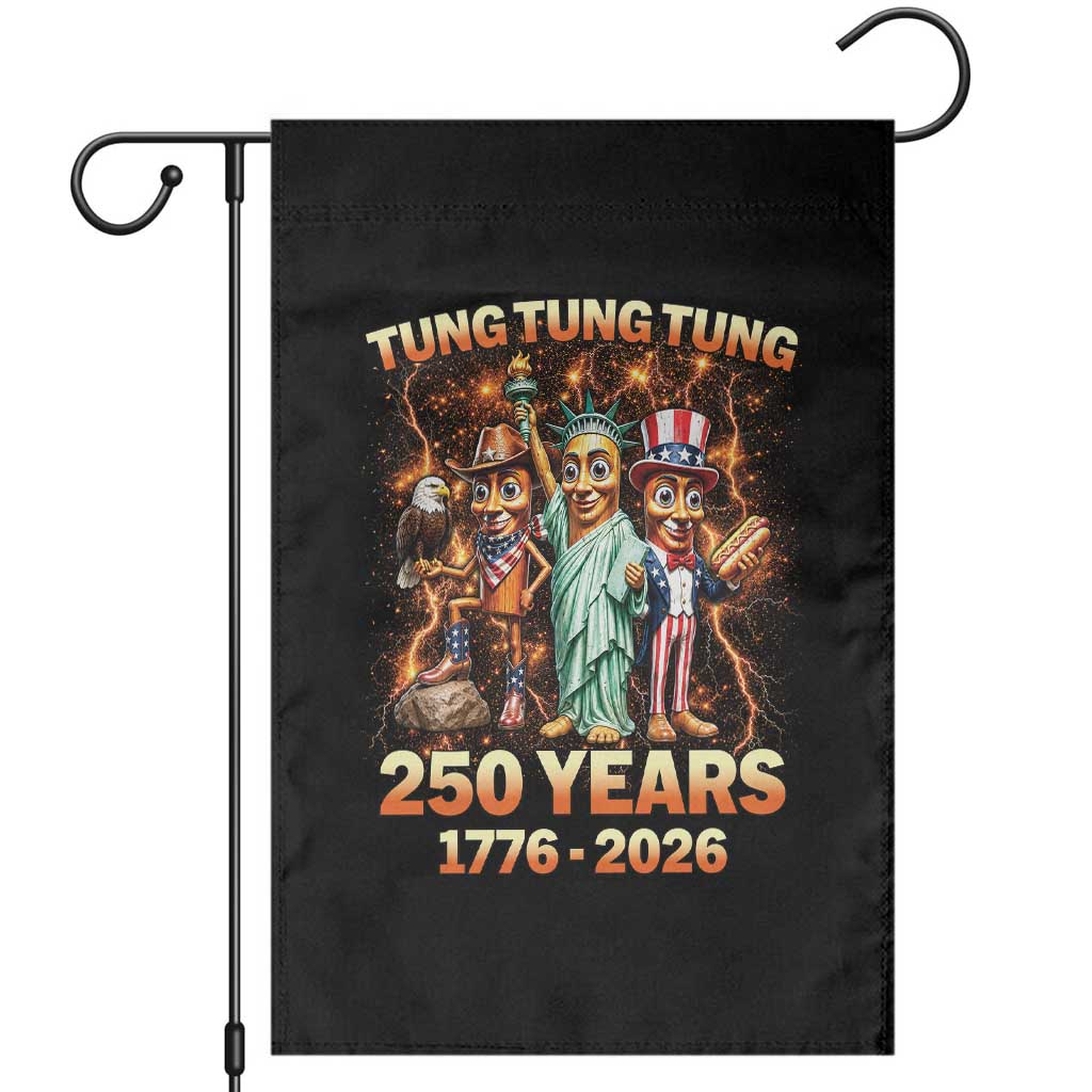 Tung Tung Tung Sahur 250 Years American Garden Flag Funny Brainrot Meme 4th of July
