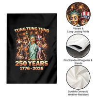 Tung Tung Tung Sahur 250 Years American Garden Flag Funny Brainrot Meme 4th of July