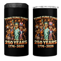 Tung Tung Tung Sahur 250 Years American 4 in 1 Can Cooler Tumbler Funny Brainrot Meme 4th of July