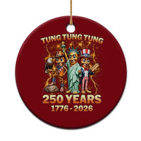 Tung Tung Tung Sahur 250 Years American Ceramic Ornament Funny Brainrot Meme 4th of July
