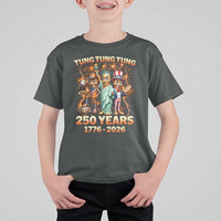 Tung Tung Tung Sahur 250 Years American T Shirt For Kid Funny Brainrot Meme 4th of July