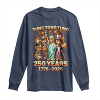 Tung Tung Tung Sahur 250 Years American Long Sleeve Shirt Funny Brainrot Meme 4th of July