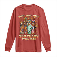 Tung Tung Tung Sahur 250 Years American Long Sleeve Shirt Funny Brainrot Meme 4th of July