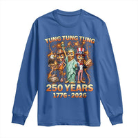 Tung Tung Tung Sahur 250 Years American Long Sleeve Shirt Funny Brainrot Meme 4th of July