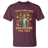 Tung Tung Tung Sahur 250 Years American T Shirt Funny Brainrot Meme 4th of July