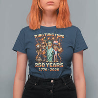 Tung Tung Tung Sahur 250 Years American T Shirt For Women Funny Brainrot Meme 4th of July