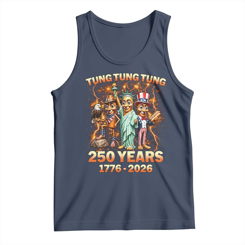 Tung Tung Tung Sahur 250 Years American Tank Top Funny Brainrot Meme 4th of July