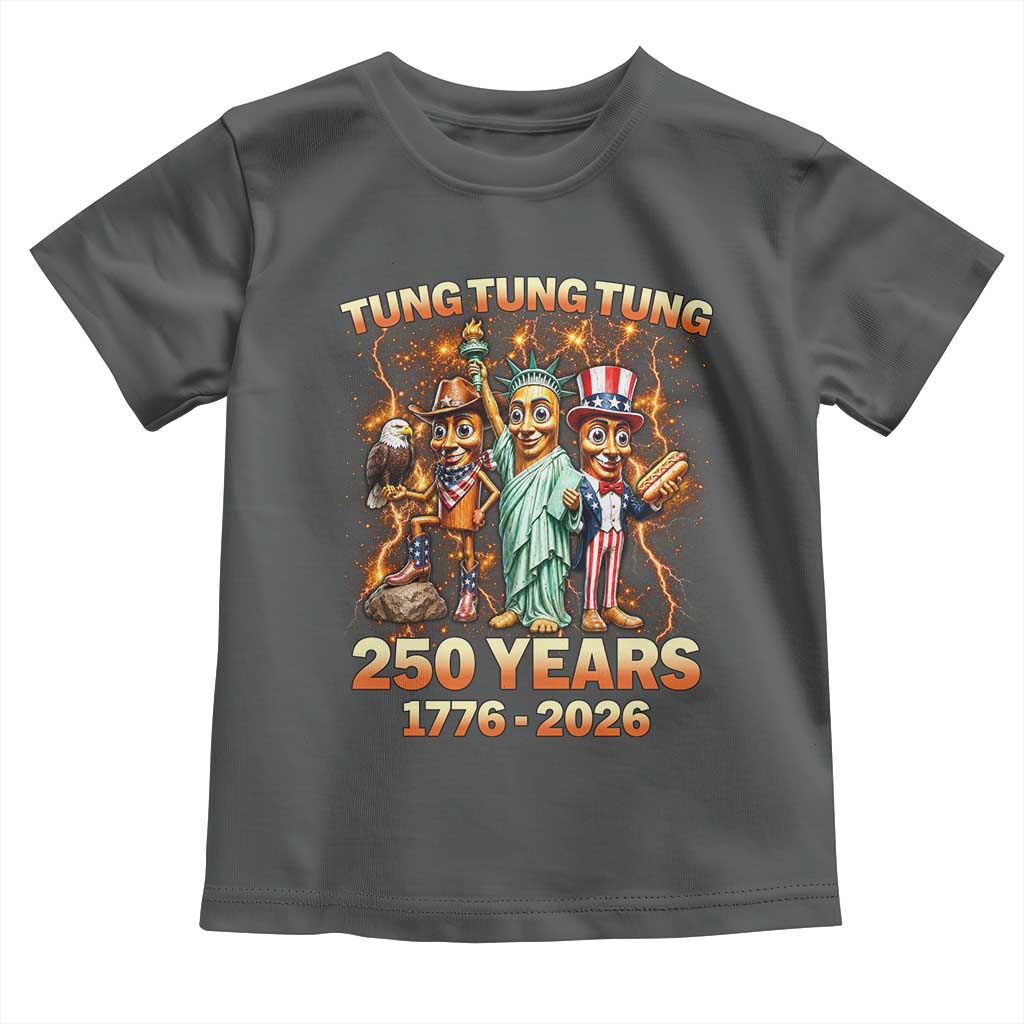 Tung Tung Tung Sahur 250 Years American Toddler T Shirt Funny Brainrot Meme 4th of July
