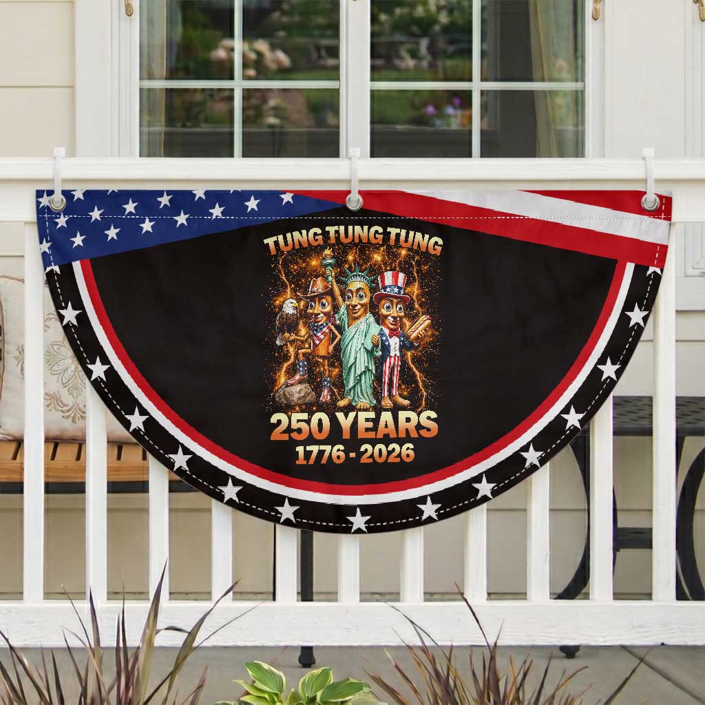 Tung Tung Tung Sahur 250 Years American Patriotic Fan Flag Funny Brainrot Meme 4th of July