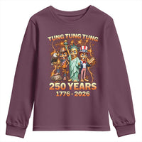 Tung Tung Tung Sahur 250 Years American Youth Sweatshirt Funny Brainrot Meme 4th of July