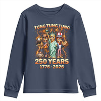 Tung Tung Tung Sahur 250 Years American Youth Sweatshirt Funny Brainrot Meme 4th of July