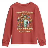 Tung Tung Tung Sahur 250 Years American Youth Sweatshirt Funny Brainrot Meme 4th of July
