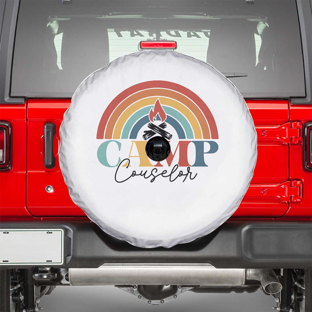 Camp Counselor Spare Tire Cover Summer Camp Rainbow