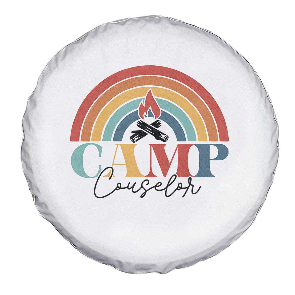 Camp Counselor Spare Tire Cover Summer Camp Rainbow