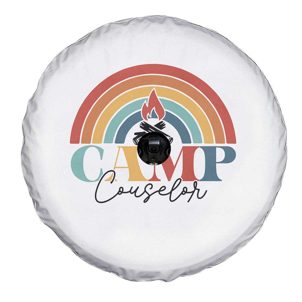 Camp Counselor Spare Tire Cover Summer Camp Rainbow
