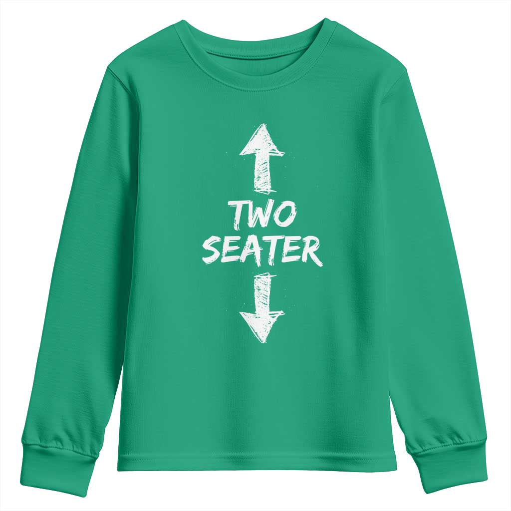 Funny Two Seater Youth Sweatshirt Dirty Adult Humor Offensive Gag - Wonder Print Shop