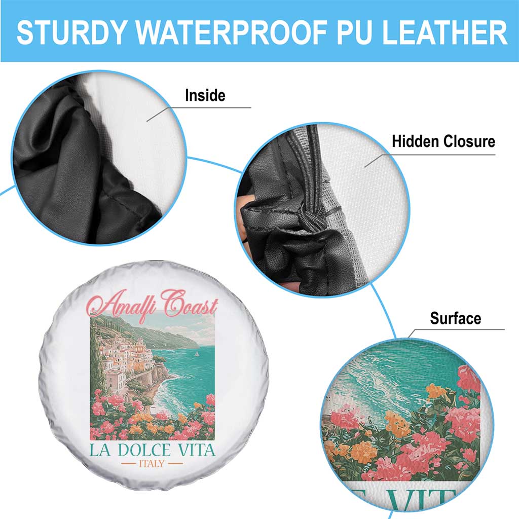 Amalfi Coast Italy Travel Trip Spare Tire Cover La Dolce Vita Mediterranean Sea - Wonder Print Shop