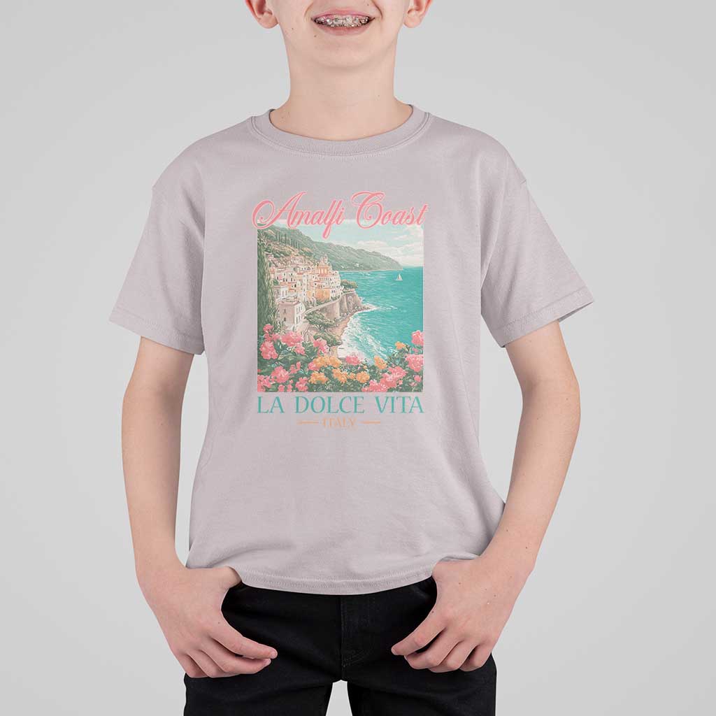 Amalfi Coast Italy Travel Trip T Shirt For Kid La Dolce Vita Mediterranean Sea - Wonder Print Shop