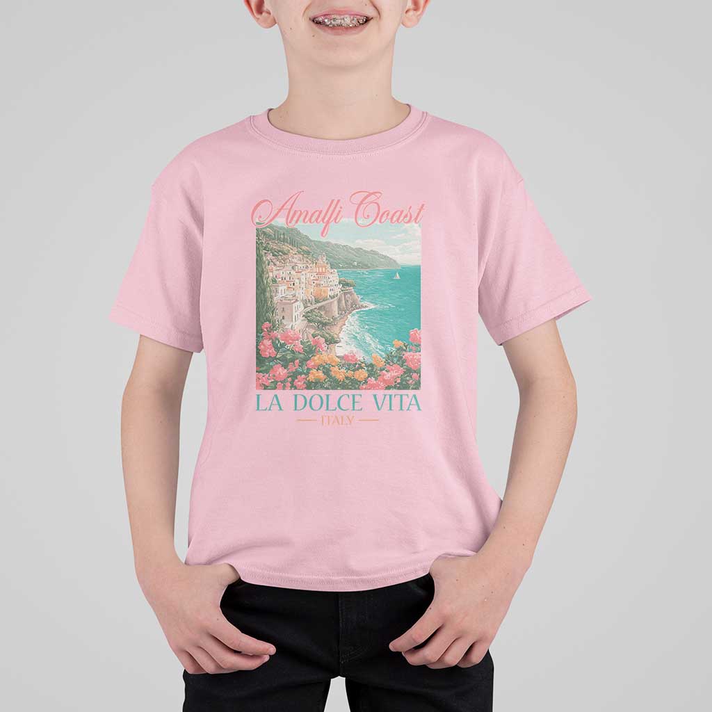 Amalfi Coast Italy Travel Trip T Shirt For Kid La Dolce Vita Mediterranean Sea - Wonder Print Shop