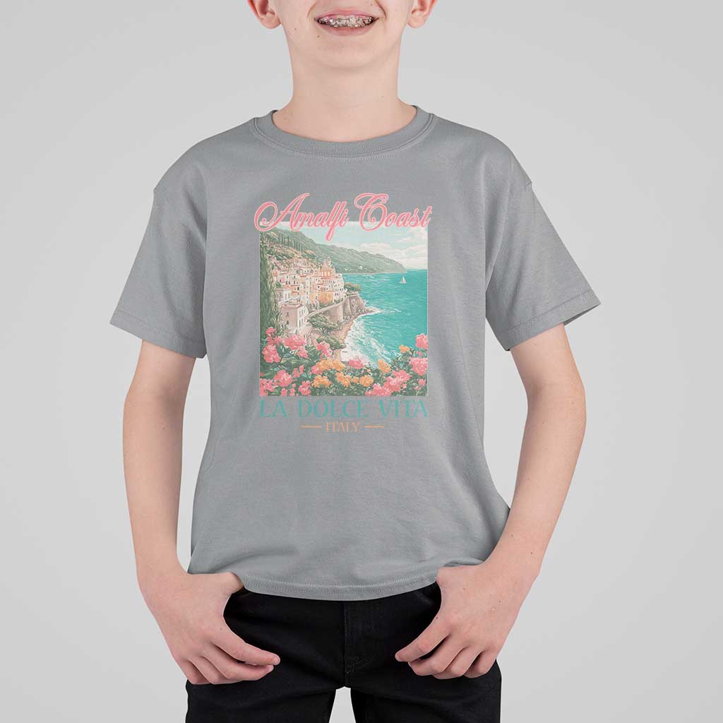 Amalfi Coast Italy Travel Trip T Shirt For Kid La Dolce Vita Mediterranean Sea - Wonder Print Shop